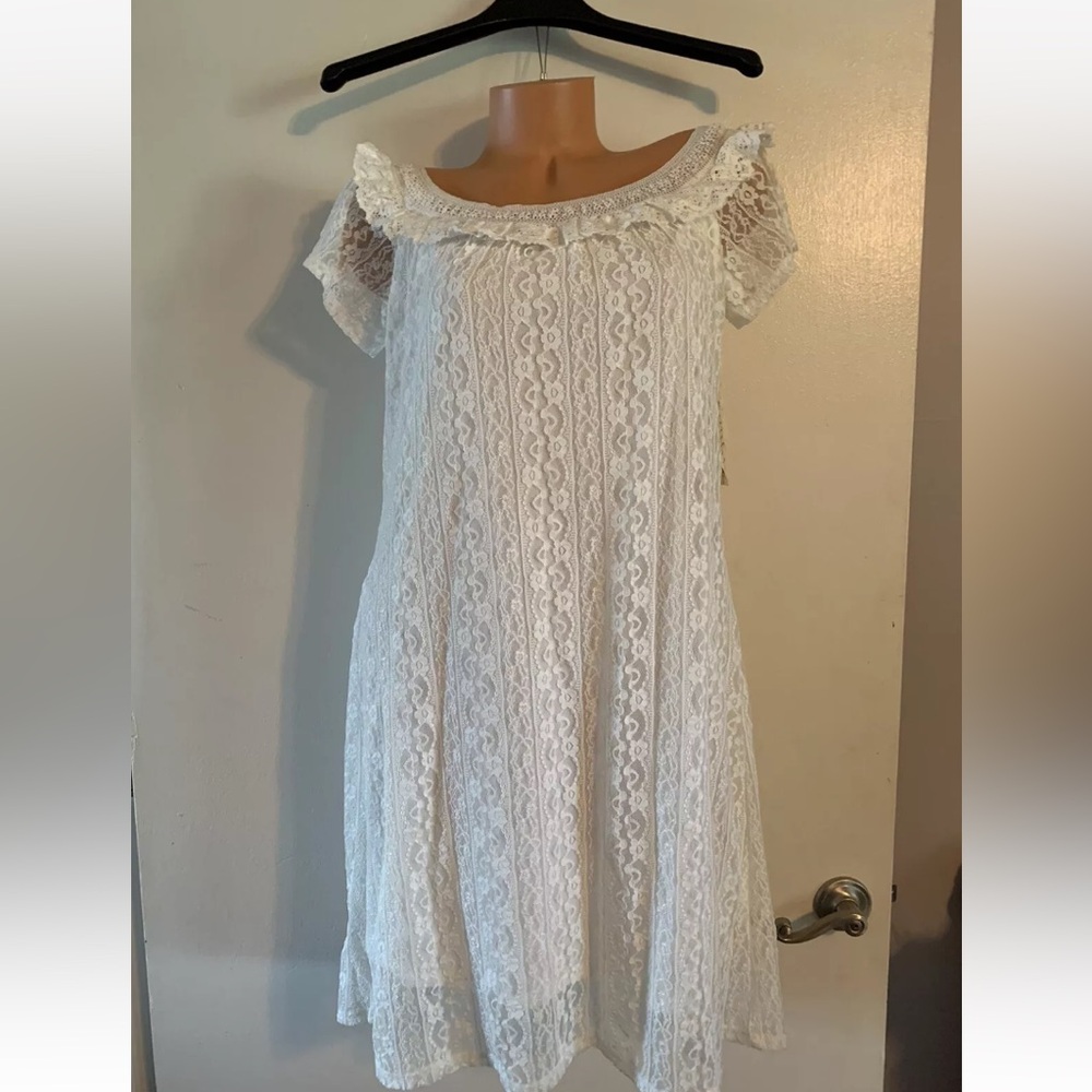 NWT One World Women’s White Lace Sundress Size Medium